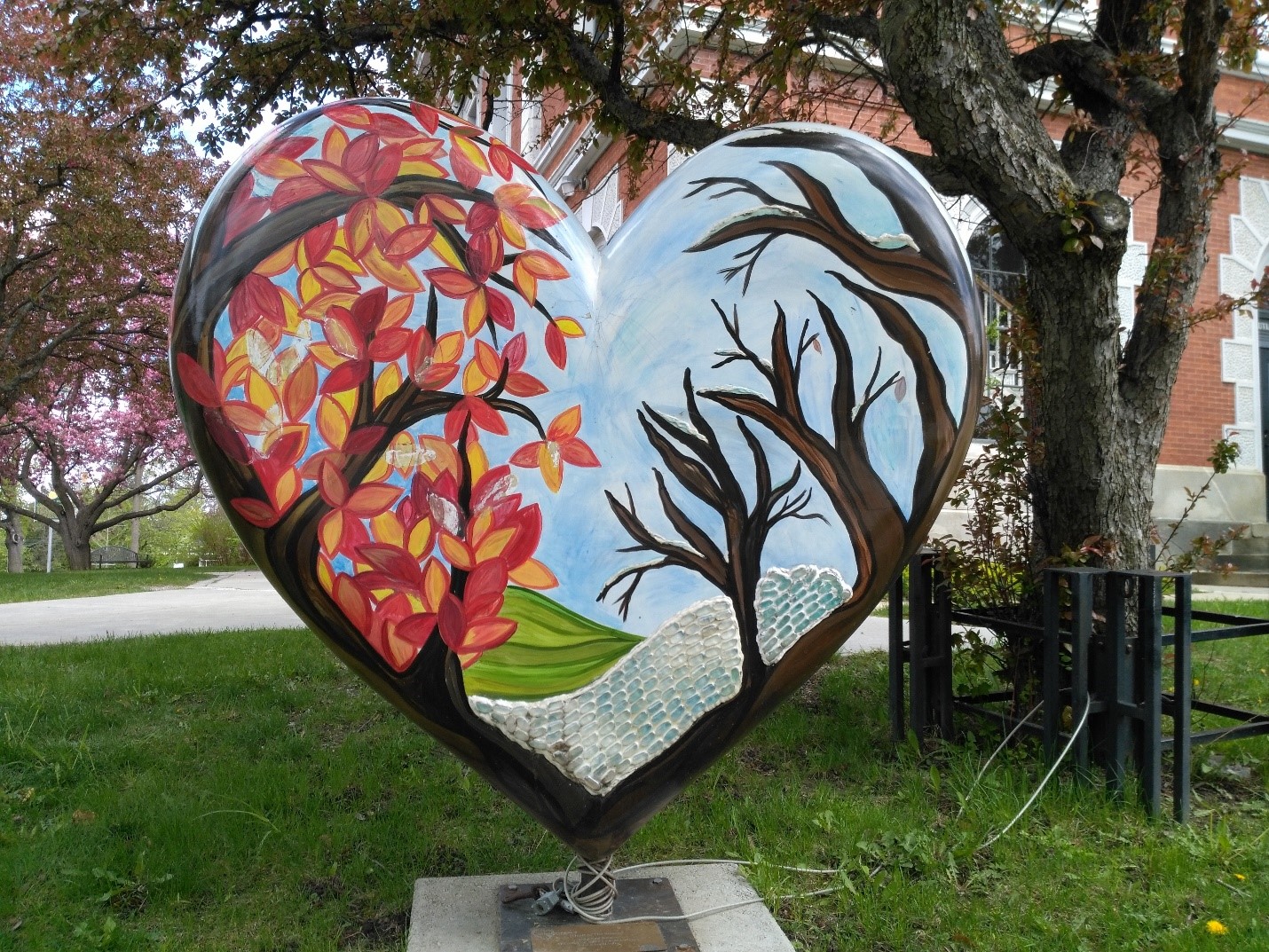 Heart Sculpture at the Rutland Free Library in Rutland, VT. 